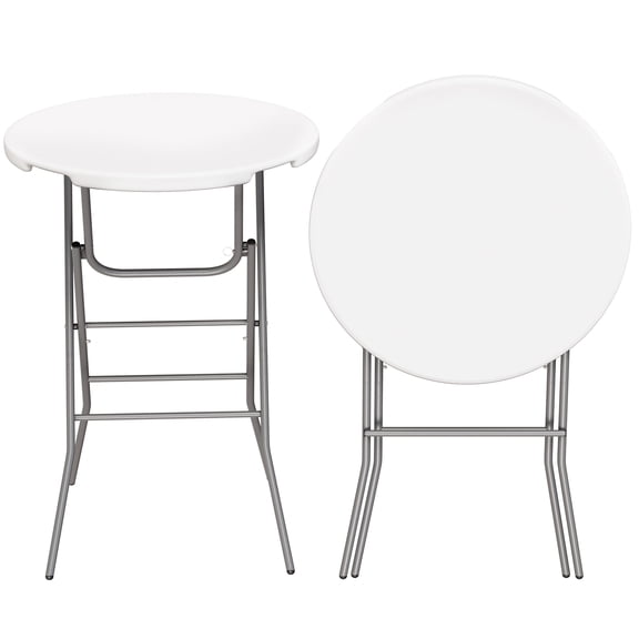 Arlopu 2-Pack 31.5" Round High-Top Folding Cocktail Table, Portable Bar Table with Removable Locking Legs for Party, Patio, Kitchen
