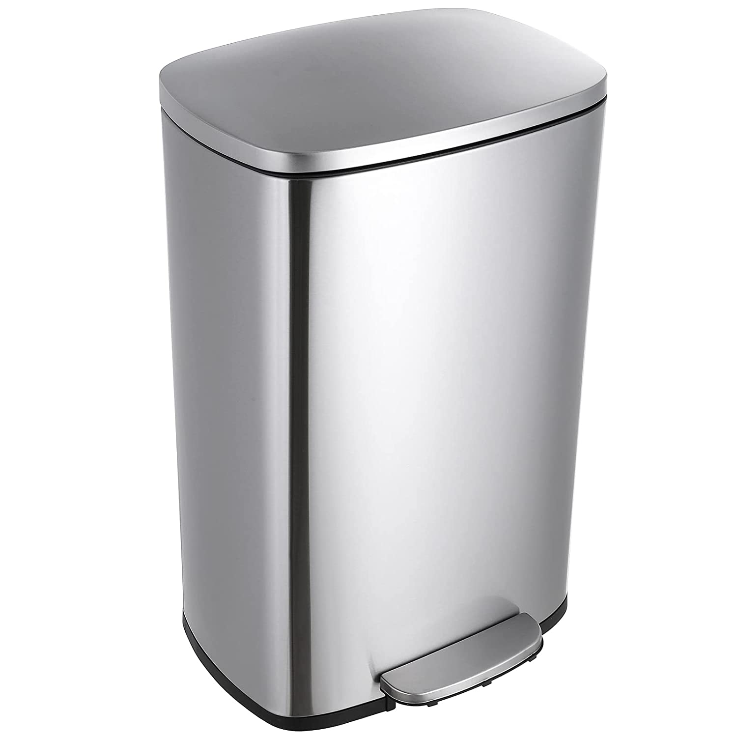 Arlopu 60 L/16 gal Dual Trash Can, Stainless Steel Garbage Can for