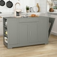 thumbnail image 1 of Arlopu 53" Kitchen Island with Trash Can Storage Cabinet Portable Kitchen Island Open Side Shelves & Drawer, 1 of 9