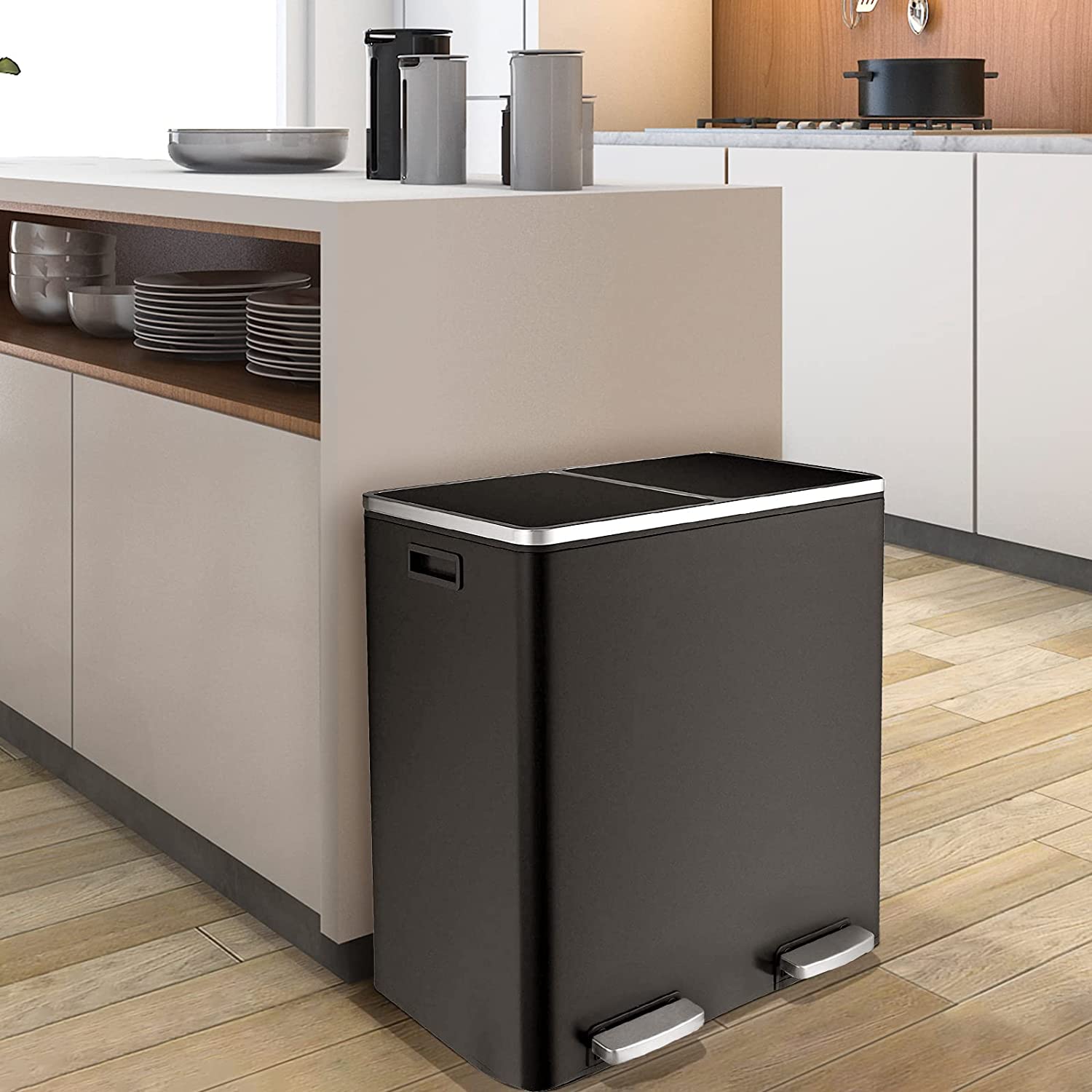 Kitchen Trash Can, 2024 Upgraded Plastic Swing Top Garbage Bin Pink