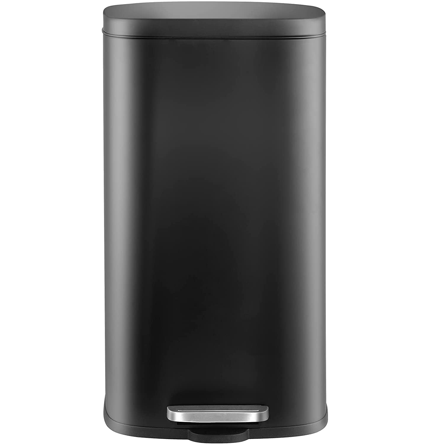 Arlopu 8 Gallon / 30 Liter Kitchen Trash Can with Foot Pedal, Stainless Steel Step Trash Can with Silent-Close Lid for Home Office