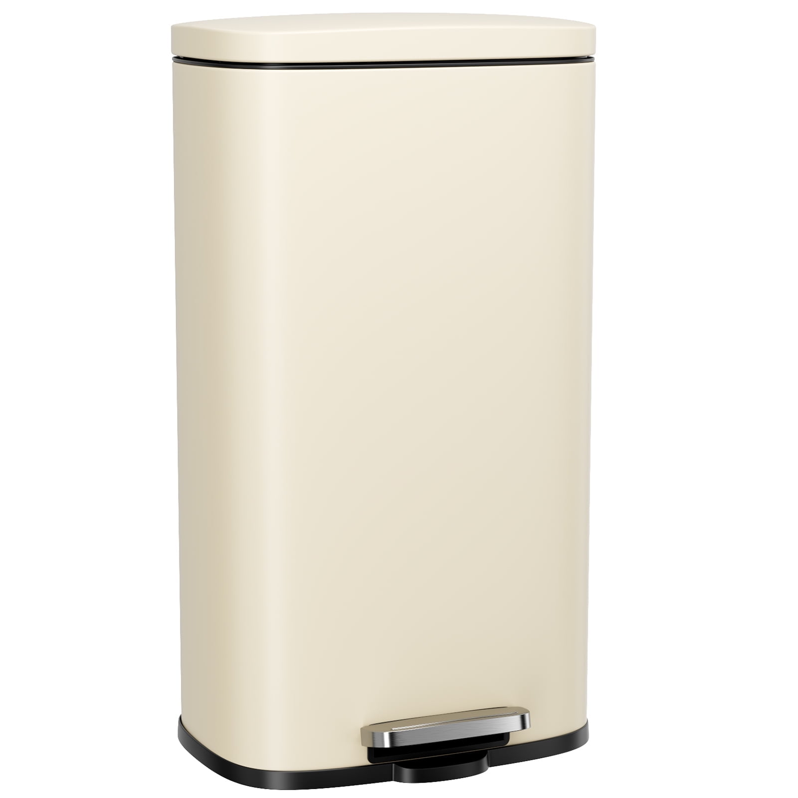 Arlopu 8 Gallon Kitchen Trash Can, Stainless Steel Garbage Bin with Lid, Foot Pedal and Inner Bucket