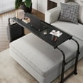thumbnail image 1 of Arlopu Overbed Table with Wheels, Adjustable Height/Width, Rolling Laptop Cart with Tilt Stand & Side Storage Basket, 1 of 8