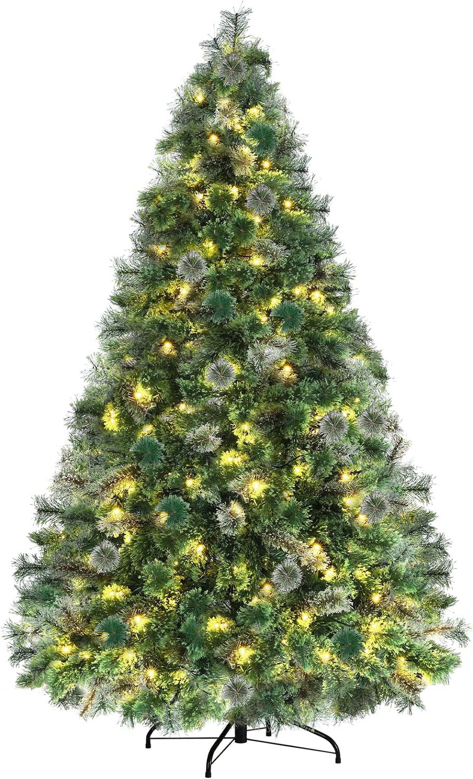Arlopu 9FT Prelit Artificial Xmas Tree, 500 Lights, Quick Setup