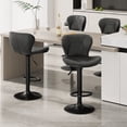 thumbnail image 1 of Arlopu Adjustable Bar Stools Set of 4, Swivel Metal Bar Stools with Back and Footrest, PU Leather, Counter Height Barstools for Bar/Kitchen/Dining Room, 1 of 9