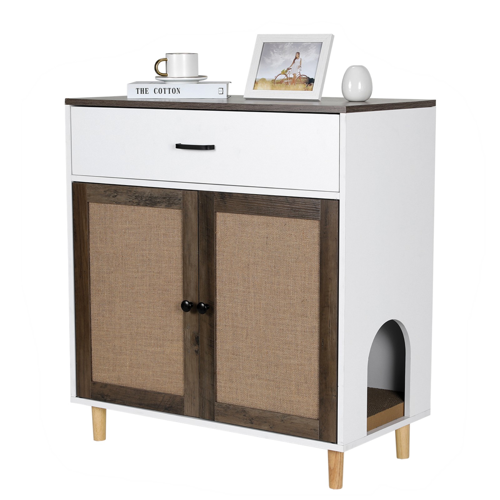 Roomfitters Cat Litter Box Enclosure, Hidden Kitty Litter Box Furniture, Modern Cat Washroom