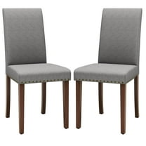 Arlopu Dining Chairs Set of 2, Upholstered Parsons Dining Chairs with Nailhead Trim, Solid Wood Legs & Padded Seat, Side Chair for Kitchen, Dining Room, Living Room