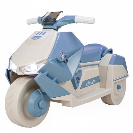 Arlopu 6V Electric Motorcycle for Kids, Battery Powered Motorcycle Ride-on Car 3 Wheels Trike with LED Highlight & Music, Gift for Boys Girls Ages 3+, Blue