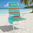 thumbnail image 1 of Arlopu Beach Chair, Folding High Back Beach Chair w/ 5-Position Lay Flat, Headrest, Cooler Pouch, Storage Bag, Towel Bar, Foot Mat, Outdoor Portable Camping Chair, 1 of 11