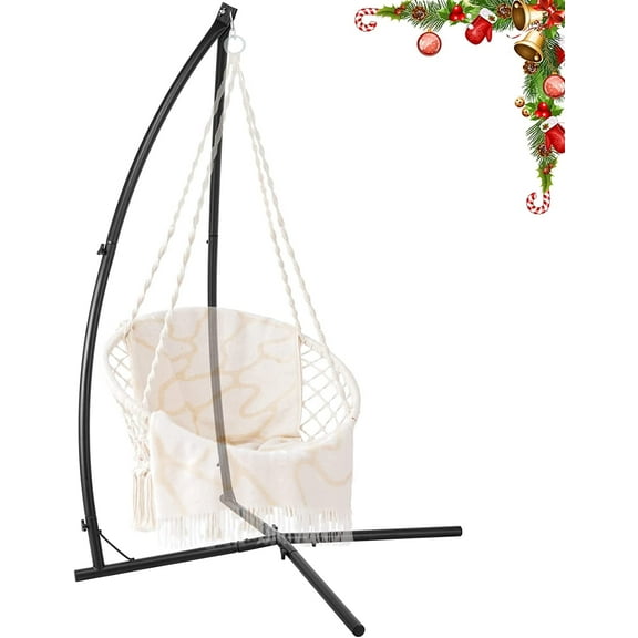 Arlopu Hammock Chair Stand, Heavy Duty X-Base Steel Stand for Hanging Chair, Tree Tent, Loungers, Air Porch