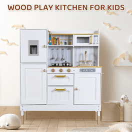 KidKraft Deluxe Big and Bright Wooden Play Kitchen for Kids, Neon Colors 