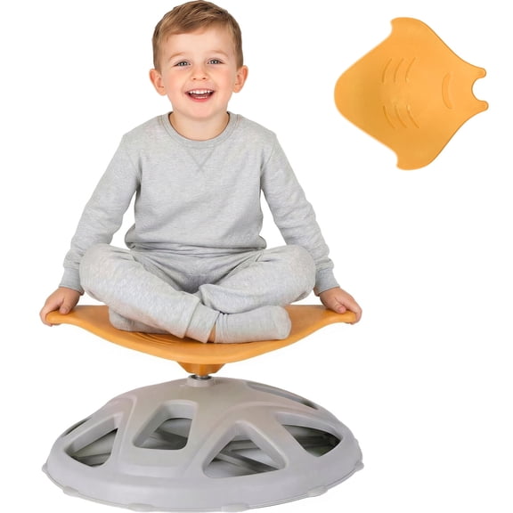 Arlopu Kids Sensory Spinning Chair, Manta-Shaped Sensory Swivel Chair, Autistic Kids Sensory Toy Chair for Coordination Balance Focus, Orange