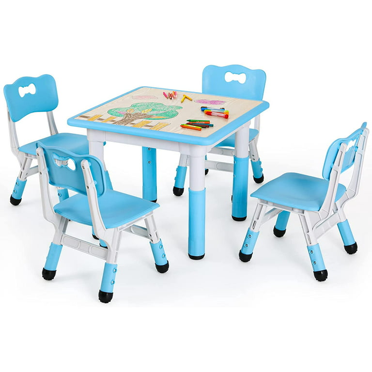  Arlopu Big Kids Study Table and 4 Chair Set, Height