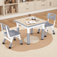 thumbnail image 1 of Arlopu Kids Table and 2 Chairs Set, Height-Adjustable Toddler Table and Chairs Set with Graffiti Desktop, Toddler Activity Table for Daycare/ Classroom/Home, 1 of 9