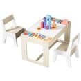 thumbnail image 1 of Arlopu Kids Table and Chair Set with Blackboard and Storage Space for Drawing, Reading, Build Blocks, 1 of 8