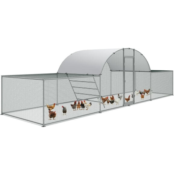 Arlopu Large Metal Chicken Coop, 23FT Walk-in Poultry Cage Chicken Playpen Hen House Rabbits Habitat Cage with Waterproof Cover