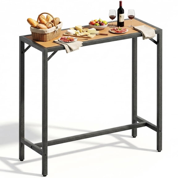 Arlopu Outdoor Bar Table, 40" Patio Counter Height Table, Metal Bar Height Table for Balcony Poolside Kitchen
