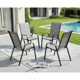 thumbnail image 1 of Arlopu Patio Chairs Set of 4, Outdoor Stackable Dining Chairs with Armrest for Lawn Backyard Deck, Gray, 1 of 11