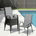 thumbnail image 1 of Arlopu Patio Stackable Chairs Set of 8, Outdoor Textilene Dining Chairs with Armrests, Heavy Duty Metal Frame, 1 of 11