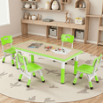 thumbnail image 1 of Arlopu Kids Table and 4 Chairs Set, Toddler Arts & Crafts Activity Table & Chairs, Adjustable Height, 1 of 8