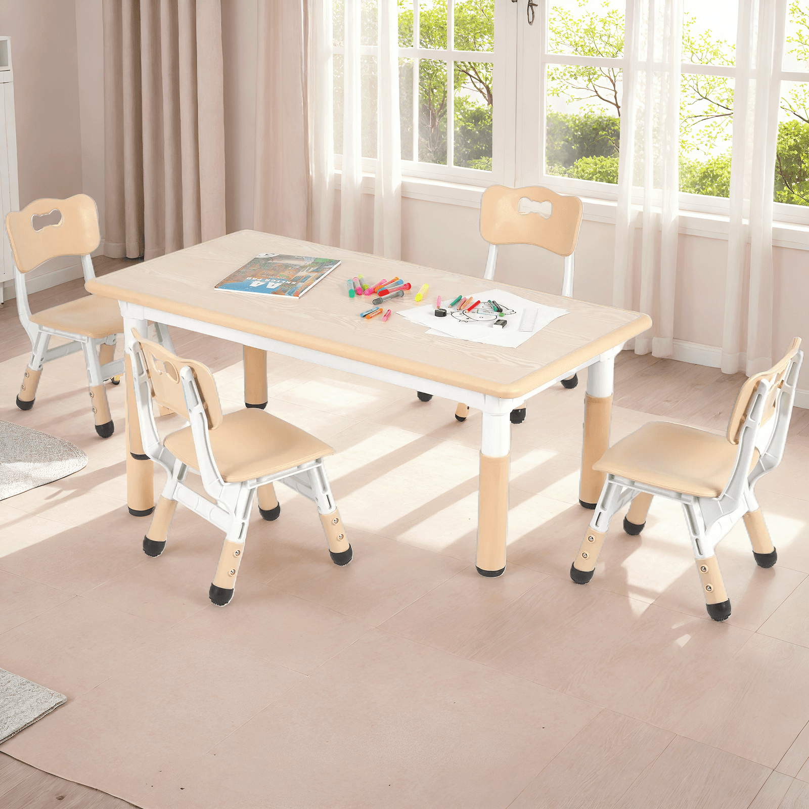Kids Table and Chairs Set with Activity Table and Cambodia Ubuy