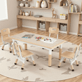 thumbnail image 1 of Arlopu Kids Table and 4 Chairs Set, Toddler Arts & Crafts Play Activity Table & Chairs, Adjutable Height Toddler Furniture, 1 of 9