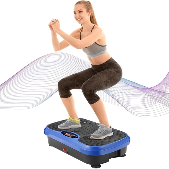 Arlopu Vibration Plate Exercise Machine, Whole Body Workout Vibration Platform w/ 2 Resistance Bands for Wellness and Fitness