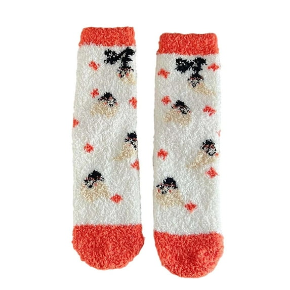 Arlun 1 Pair Cozy Slipper Medium Tube Socks for Funny Graphic Printed Fleece Warm Sleep Mid-Calf Socks Casual Soft Comfortable Loungewear Winter Socks 2025 Watermelon Red One Size