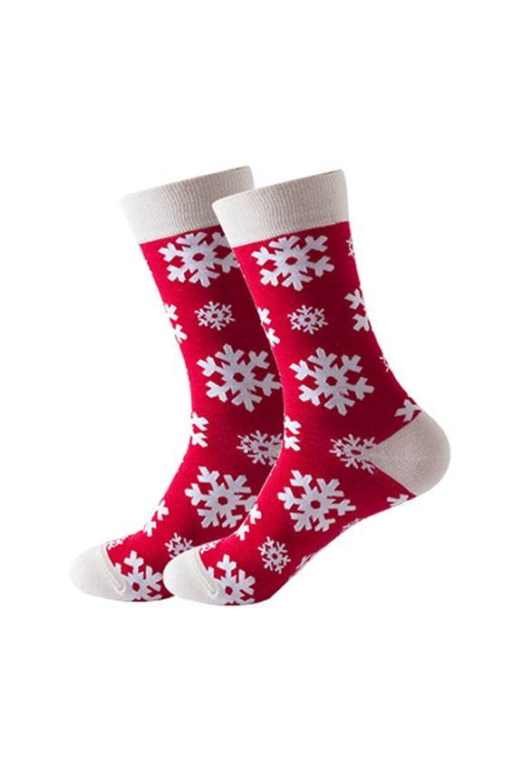 1 Pair Fun Crazy Christmas Mid-Calf Socks for Women 2025 Fall Winter Novelty Colorful Festival Xmas Trees Printed Medium Tube Socks Gifts for Happy Xmas One Size