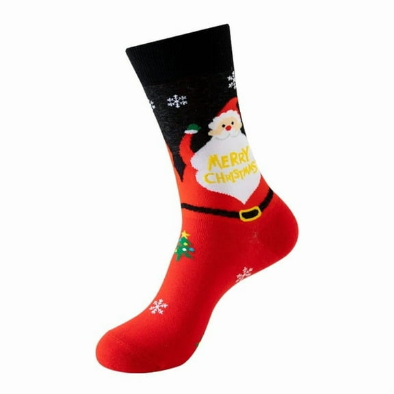 Arlun 1 Pair Funny Crazy Christmas Medium Tube Socks for Men Women Novelty Colorful Festival Xmas Cute Graphic Printed Cozy Casual Mid-Calf Socks Unisex Gifts for Happy Xmas Wine One Size