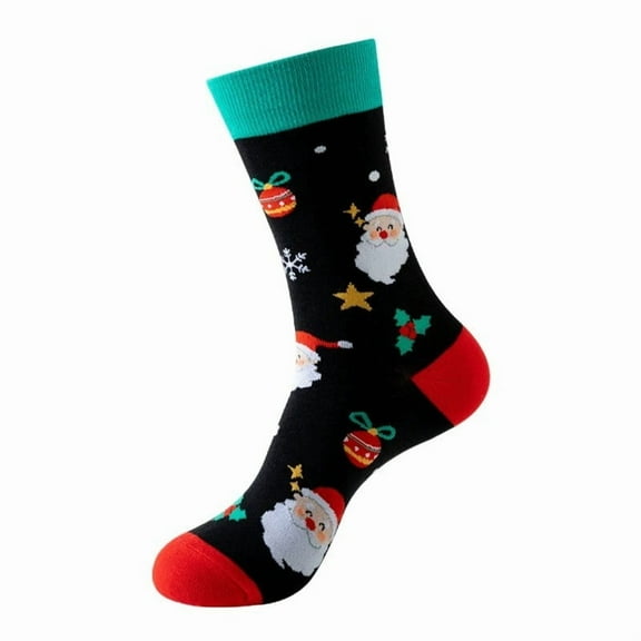 Arlun 1 Pair Funny Crazy Christmas Medium Tube Socks for Men Women Novelty Colorful Festival Xmas Cute Graphic Printed Cozy Casual Mid-Calf Socks Unisex Gifts for Happy Xmas Black One Size