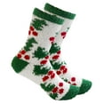 thumbnail image 1 of Arlun 1 Pair Fuzzy Medium Tube Socks for Women Christmas Soft Cozy Warm Fluffy Cute Santa Claus Xmas Tree Striped Mid-Calf Socks Home Sleeping Slipper-Socks White2 One Size, 1 of 3