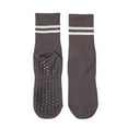 thumbnail image 1 of Arlun 1 Pair Grippers Mid-Calf Socks for Women Yoga Socks with Sole Non Skid Bottom Classic Two Stripes Design Sticky Socks Comfy Breathable Workout Sock Grey One Size, 1 of 3