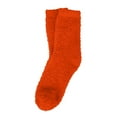thumbnail image 1 of Arlun 1 Pair Warm Cozy Cloud Medium Tube Socks for Women Soft Comfort Fabric Fuzzy Socks Warm Home Sleep Winter Solid Color Preppy Mid-Calf Socks for Everyday Wear Orange2 One Size, 1 of 3