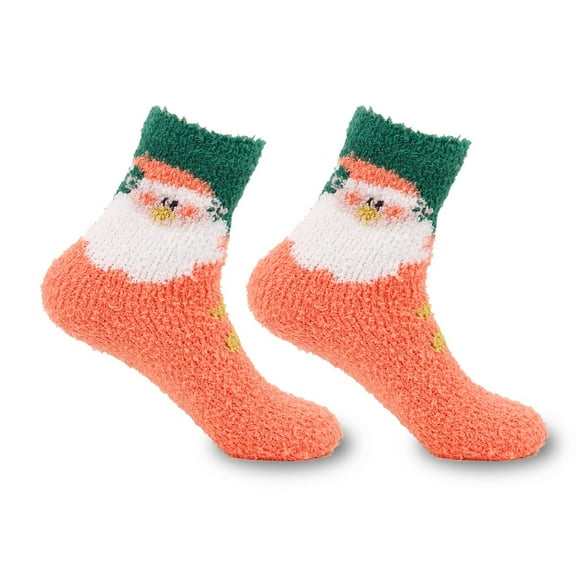 Arlun 1 Pair Women's Christmas Holiday Mid-Calf Socks Xmas Colorful Funny Anti- Sleep Low Cut Stocking Cute Warm Comfortable Silly Calf Socks Green One Size