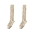 thumbnail image 1 of Arlun 1 Pair Women's Pattern Knee-High Socks Autumn and Winter Long Oatmeal Color Thickened Wool Warm Calf Socks Casual Warm Comfortable High Stockings Khaki One Size, 1 of 4