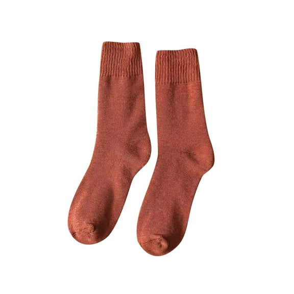 Arlun 1 Pair Women's Ultra Soft and Cozy Mid-Calf Socks Breathable Comfort Fit Stretchy Casual Ankle Socks Solid Color Cotton Warm Athletic Medium Tube Socks Orange One Size