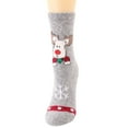 thumbnail image 1 of Arlun 1 Pair Womens Cute Santa Christmas Mid-Calf Socks Knit Slippers Winter Warm Mid-Calf Socks Fluffy Soft Home Sleeping Medium Tube Socks Light Gray One Size, 1 of 3