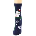 thumbnail image 1 of Arlun 1 Pair Womens Cute Santa Christmas Mid-Calf Socks Knit Slippers Winter Warm Mid-Calf Socks Fluffy Soft Home Sleeping Medium Tube Socks Navy One Size, 1 of 3