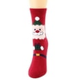 thumbnail image 1 of Arlun 1 Pair Womens Cute Santa Christmas Mid-Calf Socks Knit Slippers Winter Warm Mid-Calf Socks Fluffy Soft Home Sleeping Medium Tube Socks Red One Size, 1 of 3