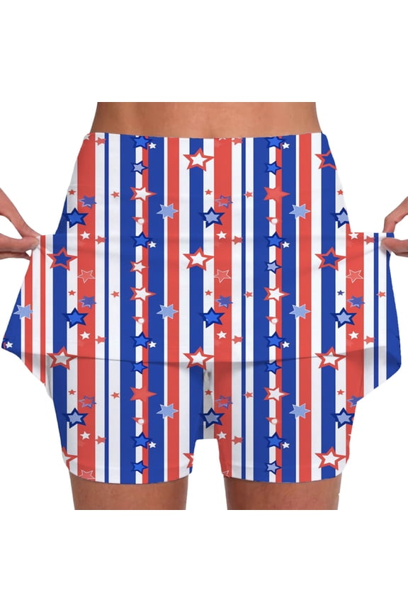 250 Anniversary USA Independence Day Tennis Skirts for Women Plus Size High Waist Stretch Workout Athletic Skirt Fashion 4th for July Patriotic Print Soft Comfy Activewear 10-Red S