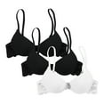 thumbnail image 1 of Arlun 3PC Women's Plunge Push Up Bras Smooth Breathable Lace Demi Cup T-Shirt Bras Supportive Lightweight Comfortable Soft Padded Bralettes Black4 80B, 1 of 1