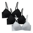 thumbnail image 1 of Arlun 3PC Womens Thin Cotton Breathable Sports Bras Wire Free Push Up Running A-Cup Bralettes Solid Color Lightweight Breathable Comfortable Bras Grey1 90C, 1 of 4
