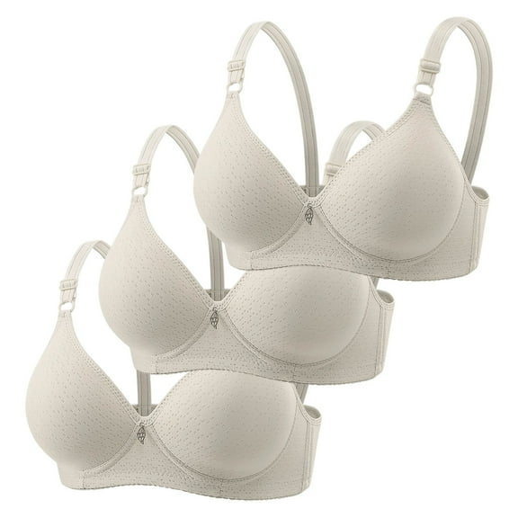 Arlun 3PCS Soft Wireless Comfort Bras for Women No Underwire Push up Seamless Bralettes Plus Size Breathable Thin Cup Wire Free Full Coverage Support Everyday Bras Light Gray 38
