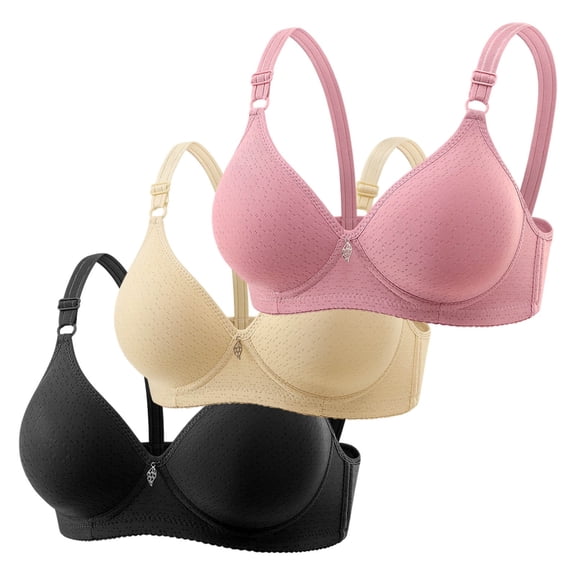 Arlun 3PCS Soft Wireless Comfort Bras for Women No Underwire Push up Seamless Bralettes Plus Size Breathable Thin Cup Wire Free Full Coverage Support Everyday Bras White 44