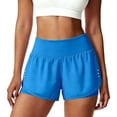 thumbnail image 1 of Arlun Athletic Running Shorts for Women 2 in 1 Stretch High Waisted Workout Gym Yoga Dolphin Shorts Lightweight Breathable Quick Drying Sports Short Pants with Lined Pockets 2-Blue M, 1 of 8