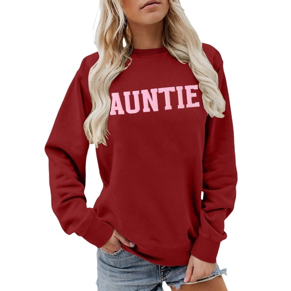 Arlun Auntie Sweatshirts for Women Cool Aunt Drop Shoulder Loose Comfy Casual Sweatshirt Spring Winter Crewneck Long Sleeve Pullover Tops Fashion Clothes Funny Gifts for Aunt XXXL