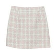 thumbnail image 1 of Arlun Autumn and Winter Vintage Plaid Mini Skirts Women's High-Waist Zipper up Pencil Skirt with Base Layer Elegant Soft Comfort Thin Skirts 2025 Fashion Outfits Pink M, 1 of 1