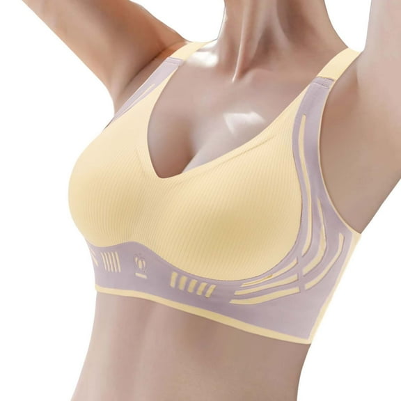 Arlun Bras For Women Anti-Gravity Seamless Push Up Sports Bras Oversized Wireless Comfy Breathable Bralettes For Running Yoga And High-Impact Activities Beige L