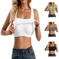 thumbnail image 1 of Arlun Built in Bra Tank Tops for Women Summer Square Neck Stretch Smooth Seamless Camisole with Removable Padding Casual Solid Color Sleeveless Basic Layer Cami Top White S, 1 of 8